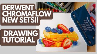 Realistic  Berries beginners drawing tutorial step by step, with Derwent Chromaflow Color Pencils