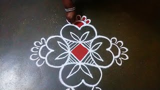 Unique Rangoli | creative rangoli | padikolam | dotted rangoli by Pushpa