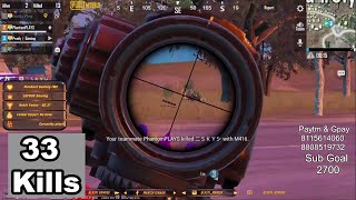 33 Kills  WITH CHICKEN DINNER PUBG MOBILE OSM MATCH  #BlastiGaming