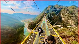 Largest Suspension Bridge In South Korea! Sogeumsan Suspension Bridge (소금산 출렁다리)