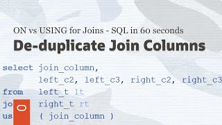 ON vs USING for joins - SQL in 60 seconds #shorts