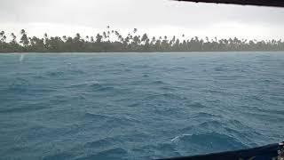 Squall while moured in Fakarava Atoll, Tuamotus, French Polynesia