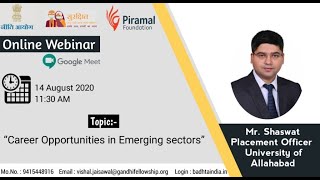 Webinar on “Career Opportunities in Emerging sectors” || Placement Officer University of Allahabad