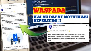 Lagi viral !! Notifikasi pemblokiran Facebook, Benar atau Tidak | Berikut Cara Mengatasinya