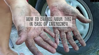 BABAE KA, KAYA MO YAN! | HOW TO CHANGE  CAR TIRE |TUTORIAL