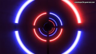 Square Tunnel & Red / Blue Flashing Neons  - 4K - #VIDEO #BACKGROUND - #VJ LOOP 150