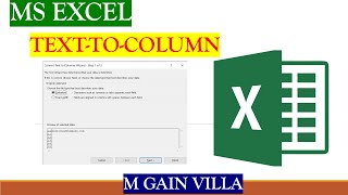 MS Excel -Text to column