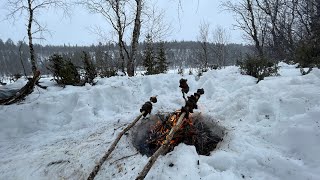 Мясо на костре 🔥🔥🔥.  Весна на реке Поной.