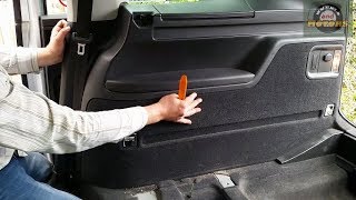 How to remove trim on a back of VW Sharan (7N, Seat Alhambra). Access to rear blower and door motor.