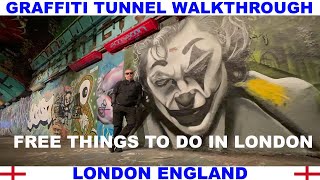 GRAFFITI TUNNEL IN LONDON ENGLAND WHERE STREET ART IS LEGAL -LEAKE STREET GRAFFITI TUNNEL