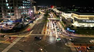 Aerial Footage Of Vehicular Traffic Of A Busy Street