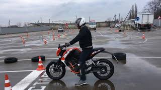 Экзамен категория "А" на KTM Duke 200 - 1 часть