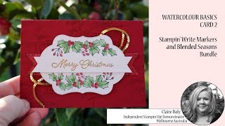 Watercolour Basics Card 2 using Stampin Up Blended Seasons