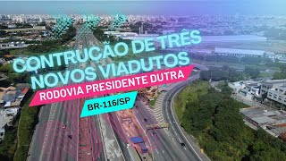 Construção de três novos VIADUTOS entre as Rodovias PRESIDENTE DUTRA e FERNÃO DIAS I #dronesampa