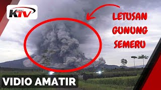 Vidio Amatir Letusan Gunung Semeru Sabtu Sore (4/12/2021).