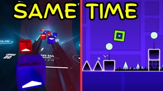 So I beat a Beat Saber and Geometry Dash Level at the same time...