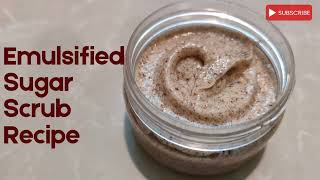 How to make emulsified sugar scrub easy recipe/ Coffee sugar scrub recipe