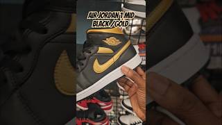 Air Jordan 1 Mid Black & Gold #shorts #youtubeshorts #airjordan1 #viral #vlog #capcut #nike #kicks