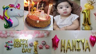 Haniya's first birthday party || She's walking on her first birthday || double happiness