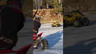 Donuts on Honda Trx450 on ICE!