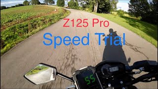 Kawasaki Z125 Pro: Stock speed Run Time Trial