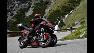 Going up the Stelvio Pass from Bormio/Italy upwards with Yamaha NIKEN