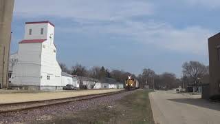 UP 5245 and UP 1038 take Y-BE51 West at Cherry Valley