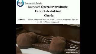 Recrutăm operator producție dulciuri Olanda