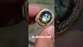 Green sapphire star / bangsing kresnadana ring perak / gemstone / batu permata / jewelry