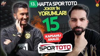 13. HAFTA SPOR TOTO TAHMİNLERİ HEDEF 15 şans bizimle olsun. @baytahmintv