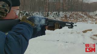 Pump action shotgun fun shooting