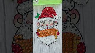 Happy Santa With Sign | Cute Diamond Painting Time-lapse #shorts #onedaysaving