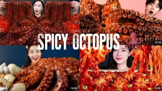 Mukbangers eating spicy Octopus 🐙 best compilation vedio #eatingshow #enjoyment