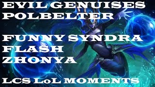 EG Polbelter Funny Syndra flash Zhonya - LCS LoL Moments - CRS vs EG - NA LCS Summer Split 2014