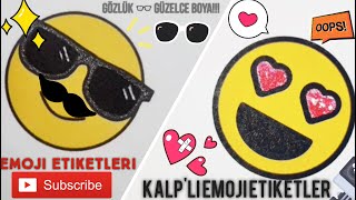 En Sevimli Kalpli Emoji İle Kırmızı Boya'! ve Gözlüklü Emoji En İyi Boyaması Nasıl Çizilir? #shorts