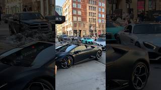 A convoy entering the Four Seasons Hotel!!! #car #lamborghini #wow #convoy #audi #audir8