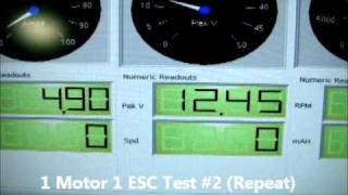 2 Brushless motors on 1 ESC Propellor Load testing