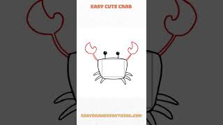 Easy to draw a cute crab #easytodraw #drawingtutorial #cutedraws