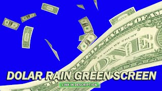 DOLLAR MONEY RAIN GREEN SCREEN