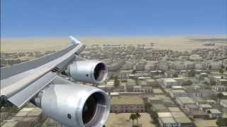 PMDG B747 Wingview Landing at Dubai by FlyTampa!