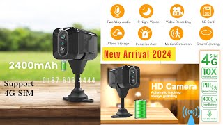 Mini 4G CCTV Camera with Battery Backup | Car Dash Camera 4G SIM Support