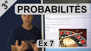 Exercice 7 : calcul de probabilité au jeu de la roulette