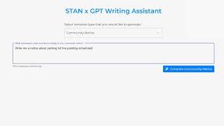 STAN x ChatGPT Writing Tool For Property Managers