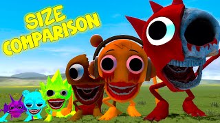 NEW SIZE COMPARISON SPRUNKI HORROR TAPES FAMILY in Garry's Mod!