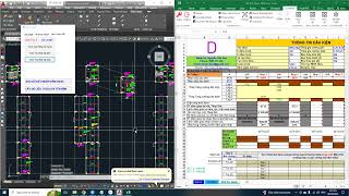 Lấy dữ liệu thép và kích thước từ mặt bằng bản vẽ cad qua Excel - Phần 2 (Dầm giao tại nhịp) | DBim