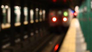 Church Avenue-bound G train leaving Metropolitan Avenue