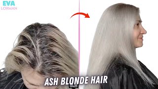 How To Dye Hair Ash Blonde | Balayage Hair Tutorial 2023 by Eva Lorman