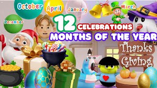 Months of the Year | 12 Months of the Year Rhyming Song for Kids| Nursery Rhymes