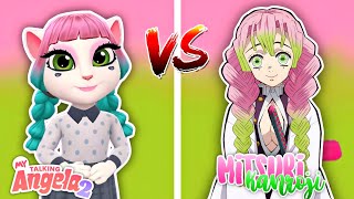 My Talking Angela 2 ❤️‍🔥|| Angela Vs Mitsuri Kanroji 🩷💚|| Cosplay/ Makeover 💄