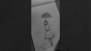 A Beautiful drawing by me😍 | girl with a umbrella drawing | cut drawing